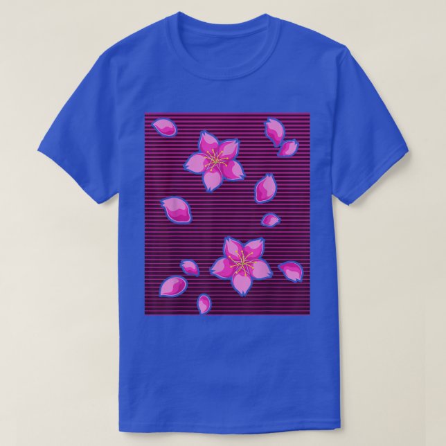 T-shirt Japon Sakura Flower Blossom 80s Vaporwave Cherry B (Design devant)