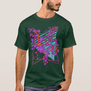 T-shirt Japon Sakura Flower Vaporwave 80s Retro Art Cherry