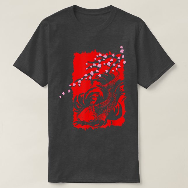 T-shirt Japon Sakura Poisson cerisier Arbre en fleurs de p (Design devant)