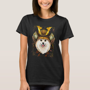 T-shirt Japon Samurai Pomeranian Chien Japonais Guerrier B