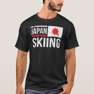 T-shirt Japon Skier Drapeau Course Montagne de neige Hiver