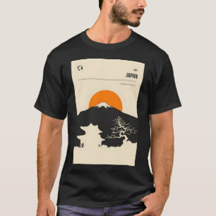 T-shirt Japon Tokyo Mont Fuji Vintage Mininimal Voyage Po
