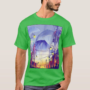 T-shirt Japon Tokyo Night Anime Imaginaire Asiatique Ville