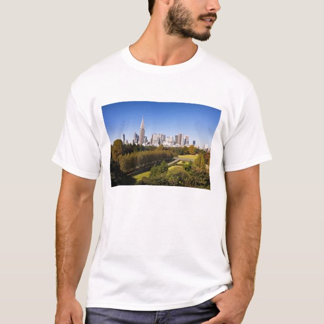 T-shirt Japon. Tokyo. Shinjuku District Skyline et (Devant)