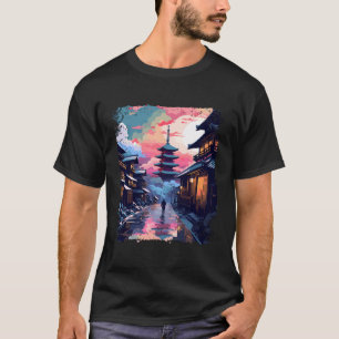 T-shirt Japon Vaporwave Alpes japonaises Takayama Village