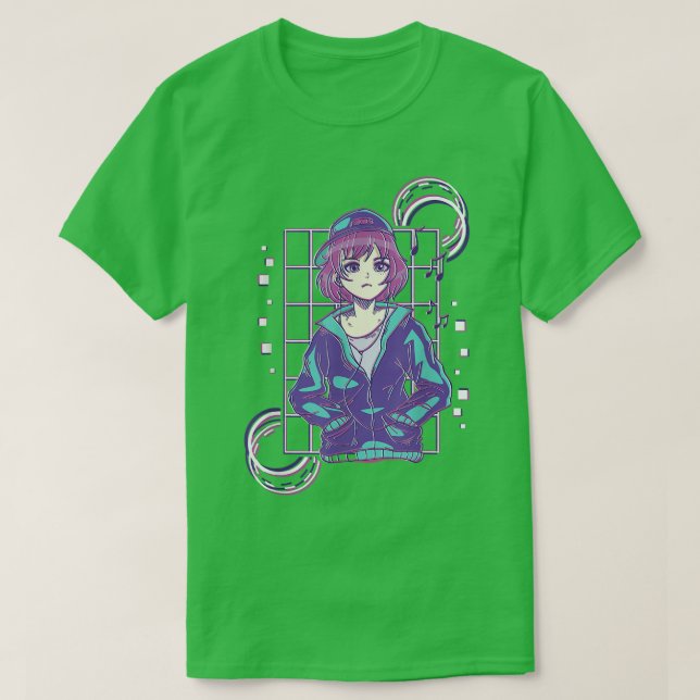 T-shirt Japon Vaporwave et Vaporwave avec fille Vaporwave (Design devant)