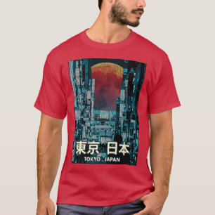 T-shirt Japon Vaporwave Lune esthétique Tokyo Cele Japon