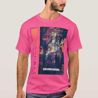 T-shirt Japon Vêtements D'Art Cyberpunk En Vaporwave Glitc