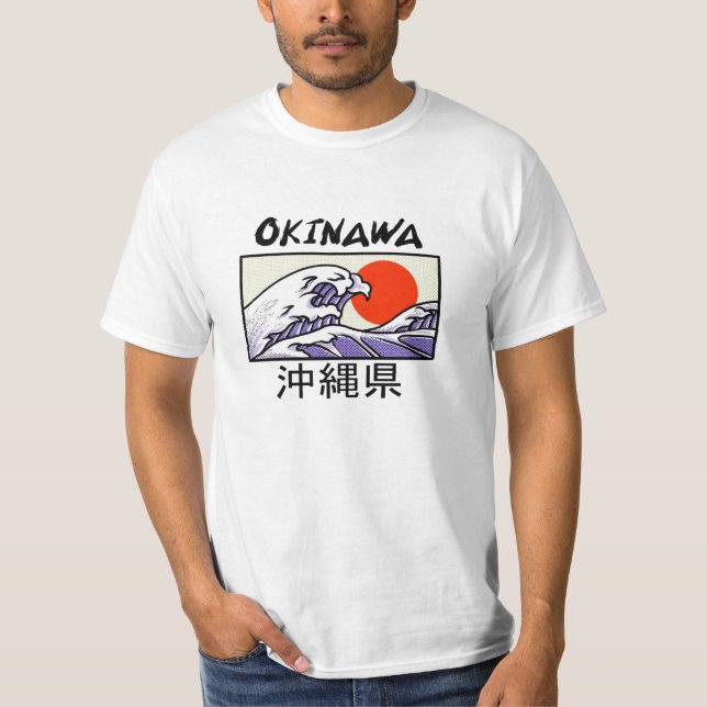 T-shirt Japon Wave Beach Okinawa (Devant)