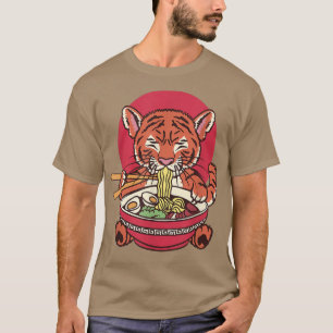 T-shirt Japonais Baby Tiger Mange Ramen nouilles
