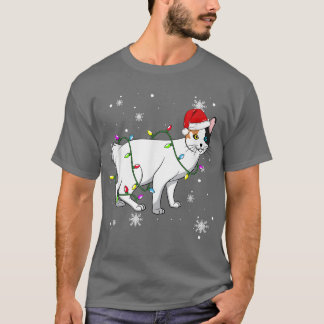 T-shirt Japonais Bobine Chat Feux de Noël Noël Ca