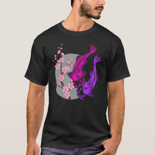 T-shirt Japonais Cerisier Fleur Arbre Koi Poisson Yin Yang