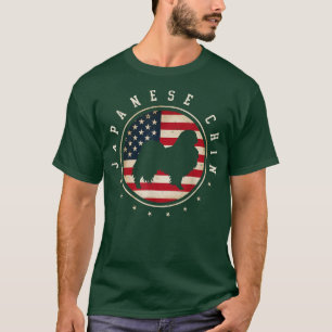 T-shirt Japonais Chin USA Drapeau 4 juillet Chien Maman Pa