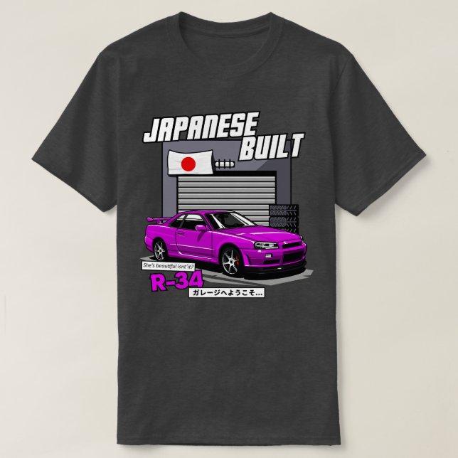 T-shirt JAPONAIS CONSTRUIT Nissan GTR R34 (Design devant)