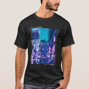 T-shirt Japonais Cyberpunk Tokyo Streetwear Carte esthétiq