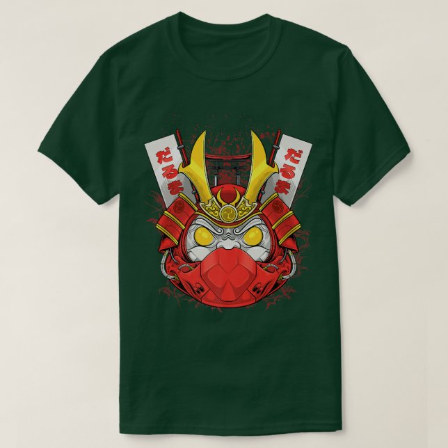 T-shirt Japonais Daruma Charmant Samurai (Design devant)