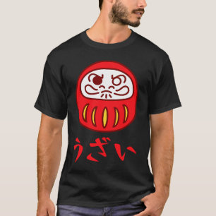 T-shirt Japonais Daruma Doll Uzai Bonne chance Charm Zen B