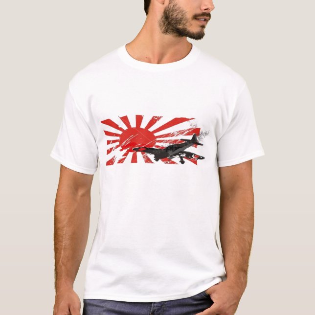 T-shirt japonais de drapeau de Soleil Levant de (Devant)