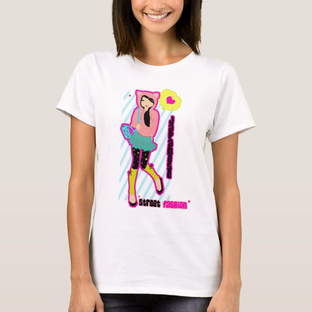T-shirt JAPONAIS de MODE de RUE (Devant)