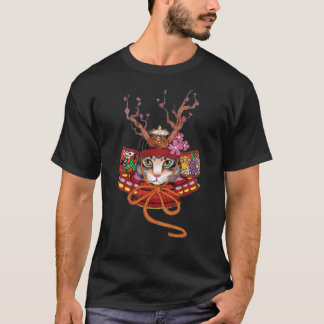 T-shirt japonais Edo Samurai Neko Kitten