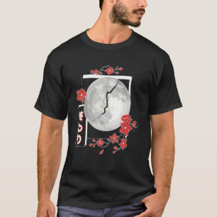 T-shirt Japonais esthétique Lune Filles Fractionnées Doux 