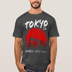 T-shirt Japonais esthétique Tokyo City Skyline Kanji