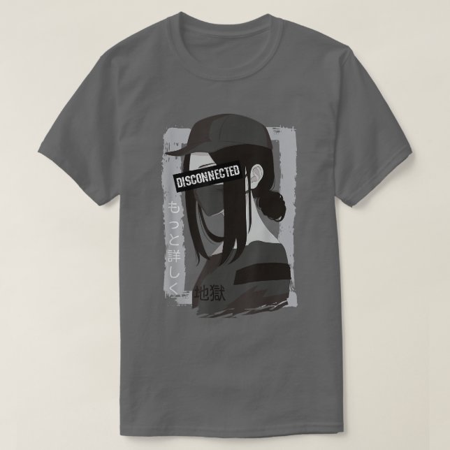 T-shirt Japonais esthétique Vaporwave déconnecté Anime Gi (Design devant)