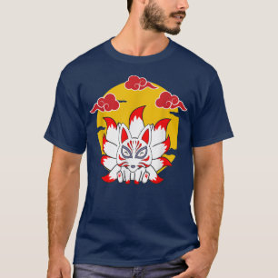 T-shirt Japonais Fa Mignonne Anime Kawaii Kitsune Kami I