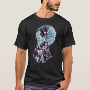 T-shirt JAPONAIS GEISHA PARASOL joli Tattoo samurai