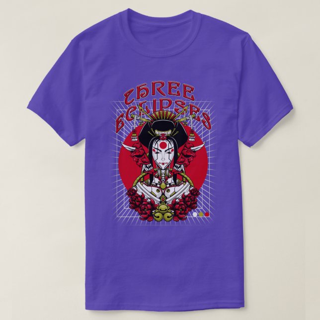 T-shirt Japonais Geisha Robot Outrun Futurism Streetwear (Design devant)