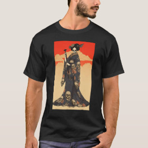 T-shirt Japonais Geisha Skeleton Geisha Skull