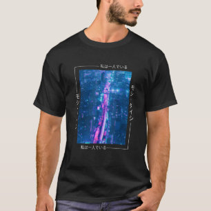 T-shirt Japonais Glitch Cyberpunk Tokyo Streetwear Aesthet