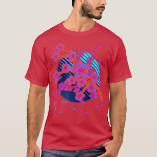 T-shirt Japonais Jolie Fleur Sakura 80s Vaporwave Cherry