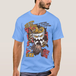 T-shirt Japonais Kaiju ramen attaque, anime japonaise