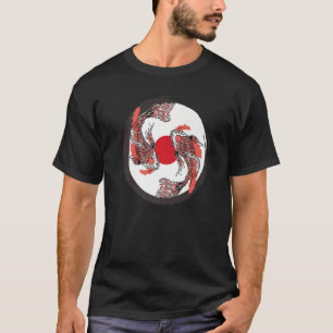 T-shirt Japonais Koi Carp Japon Drapeau et Yin Yang Inspir
