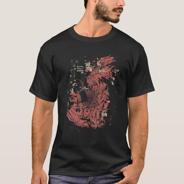 T-shirt Japonais Koi Carp Poisson Grunge Style Retro Vinta (Devant)