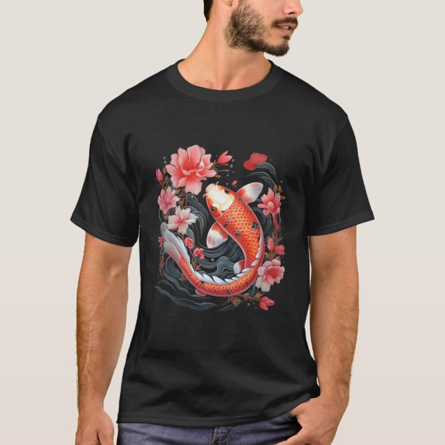 T-shirt Japonais Koi Fish Nishikigoi Fish Blackboard (Devant)