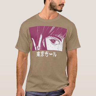 T-shirt Japonais LoFi Tokio Girl Anime Caractère Japon Ae
