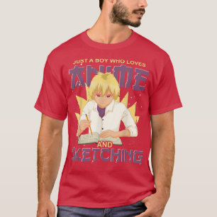 T-shirt Japonais Manga Otaku Garçons Sketant Anime Japon K