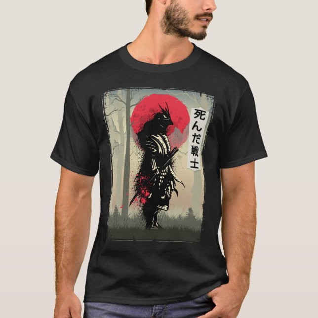 T-shirt Japonais mort Samurai Guerrier Japon Swordsman (Devant)