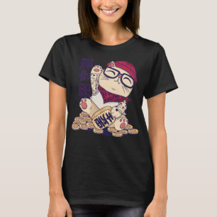 T-shirt Japonais Neko Chat en tant que Hipster de dessin a