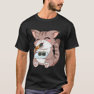 T-shirt Japonais Nigiri Sashimi Sushi Anime Chat