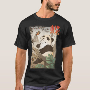 T-shirt Japonais Panda Cute Bear Japon Papillon Animal Na