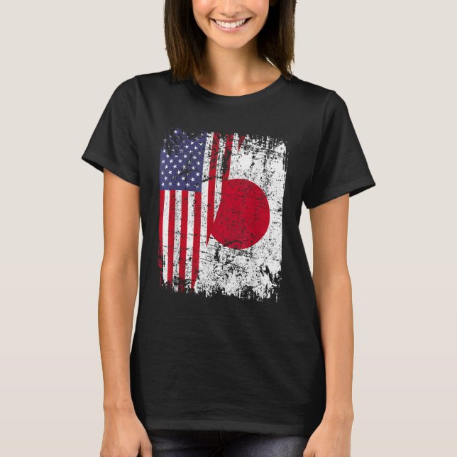 T-shirt JAPONAIS RACINE Drapeau semi-américain JAPON (Devant)