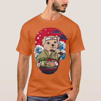 T-shirt Japonais ramen anime Japon canine vagues cerises b