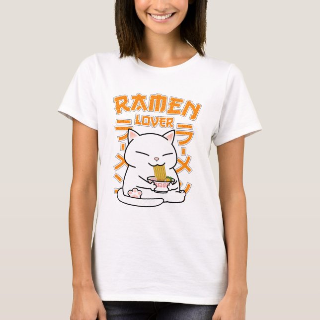 T-shirt Japonais Ramen Chat Ramen Lover (Devant)