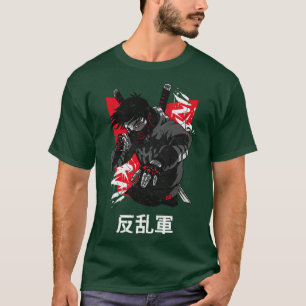 T-shirt Japonais Rebel Martial Arts Fighter Vintage Distre