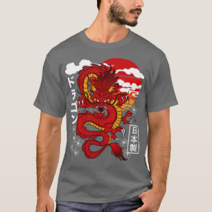 T-shirt Japonais Red Dragon Asiatique tatouage inspiré Ret