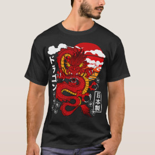 T-shirt Japonais Red Dragon Asiatique tatouage inspiré Ret