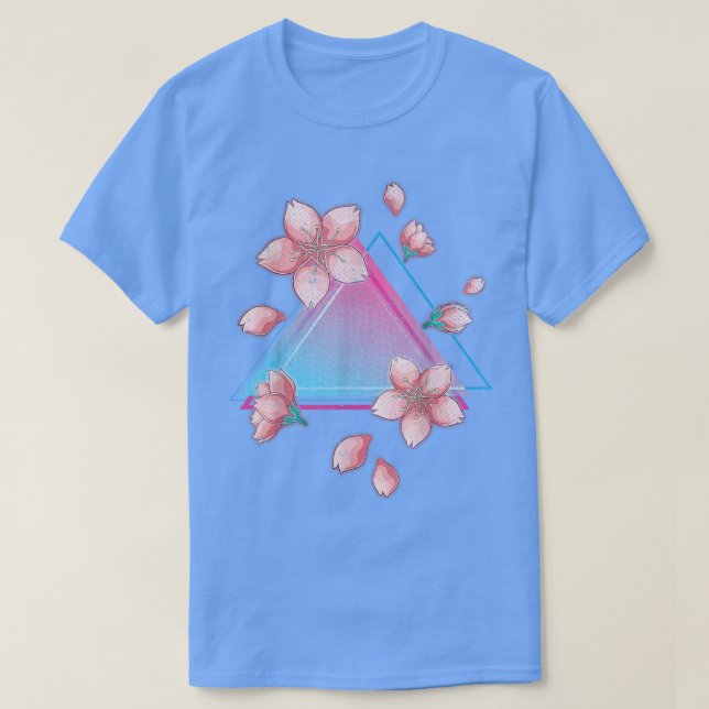 T-shirt Japonais Sakura Fleur Retro Art Vaporwave Cherche (Design devant)